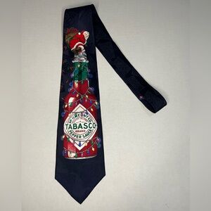 TABASCO Pepper Sauce - Men’s Christmas Tie - Santa & Lights on Bottle - 56"